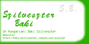 szilveszter baki business card
